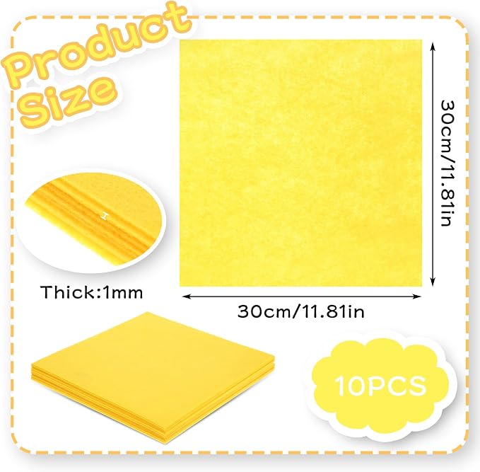 12" x 12" Squares Felt Sheets Fabric, 1mm Thick Halloween Christmas Fabric Fall - Image 2
