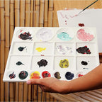 Lyellfe 10 Pack Plastic Palette, 20 Well Sturdy Reusable Paint Palette - Image 5