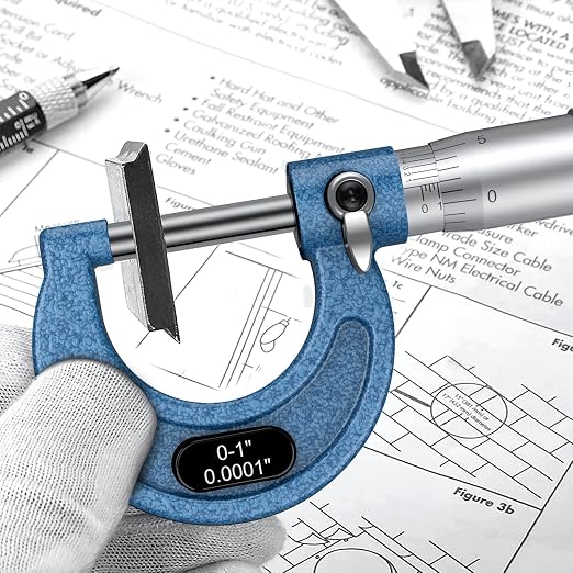 HDLNKAK Outside Micrometer Set, 0-4" Machinist Micrometer, 0.0001" Graduation - Image 2