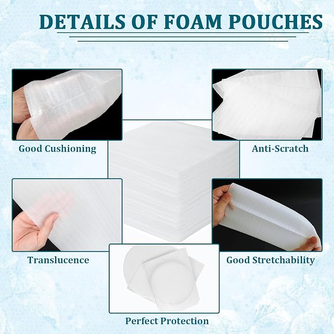 100Pack Packing Foam Pouches 12x16 Inch, Large Cushion Foam Wrap Pouches - Image 6
