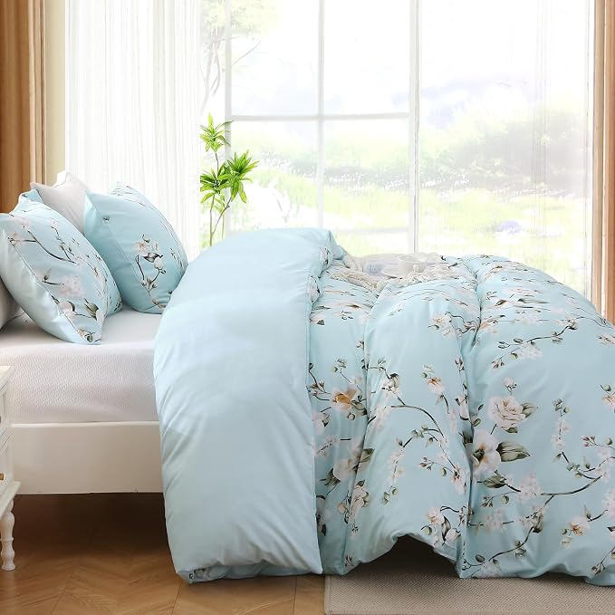 MUXHOMO Duvet Cover King Size, Reversible Floral Vintage Duvet Cover Set - Image 4