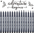 Tebik Hand Lettering Pens, 15 Pack Calligraphy Brush Pen Markers Black Ink by Tebik