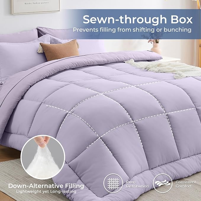 Sasttie Twin XL Comforter Set, 5 Pieces Twin XL Bed in a Bag, Complete Bedding - Image 3