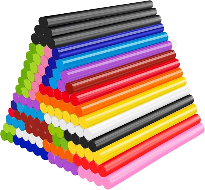 120 Pack Colored Hot Glue Sticks, Mini Hot Glue Sticks Bulk, Wax Seal Stamp by ENPOINT