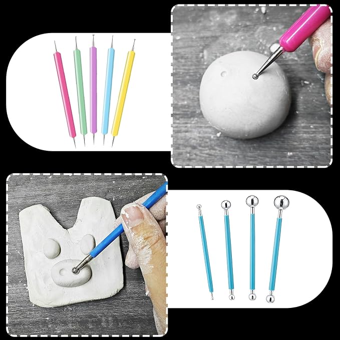 EIGTWEN 100ml Air Dry Clay Glaze and 29pcs Clay Tools Kit, Gloss Varnish | - Image 3