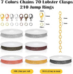 70Ft Jewelry Making Chains, 7 Colors 2mm Stainless Necklace Chains - Image 2