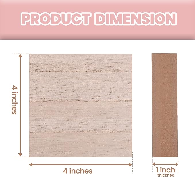 - 4” x 4” Wooden Blocks for Crafts - Image 2