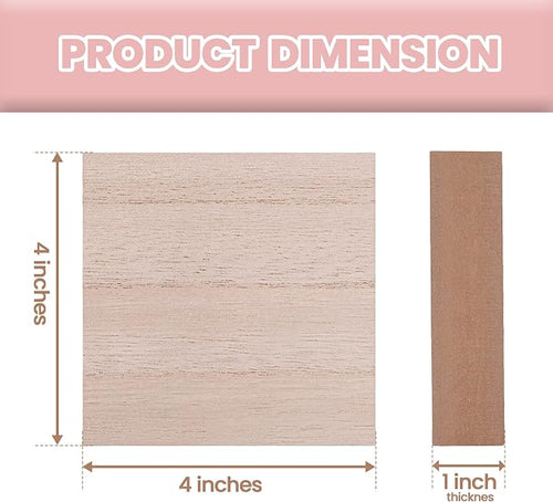 - 4” x 4” Wooden Blocks for Crafts - Image 2