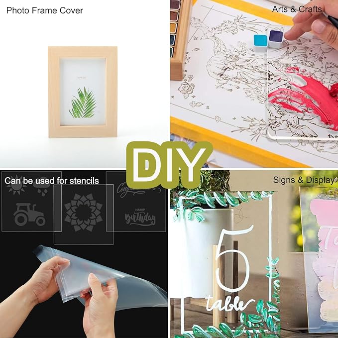 5 Pack 12x12x.02” Clear Plastic Sheet PET Flexible - Image 6