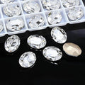 24Pcs Point Back Glass Rhinestones, 18 * 13MM Oval Shape Faceted Rhinestones by Unknown