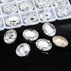24Pcs Point Back Glass Rhinestones, 18 * 13MM Oval Shape Faceted Rhinestones by Unknown