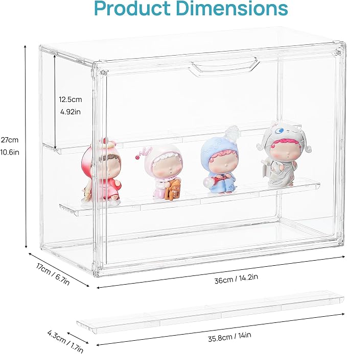 Vtopmart 1 Pack Acrylic Display Case, Stackable Figure Display Case - Image 2