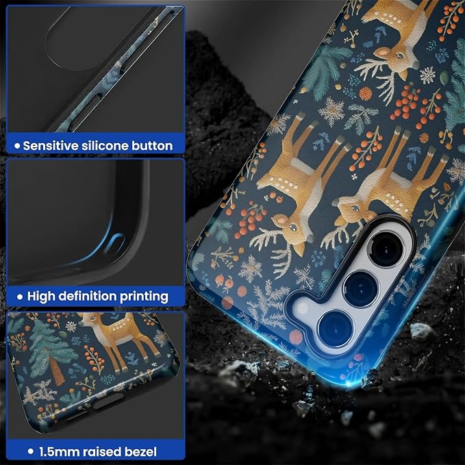 Case for Samsung Galaxy S23 Plus Case, Cute Christmas Reindeer Design Hybrid - Image 4