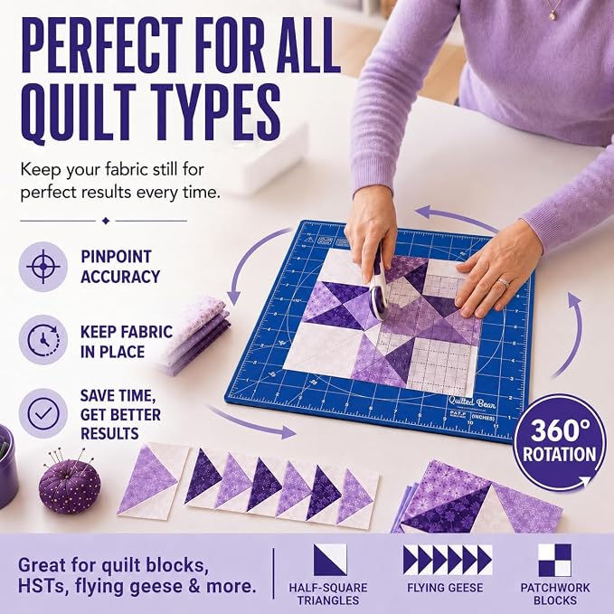 The Quilted Bear Rotating Cutting Mat 18" x 18" - Image 7
