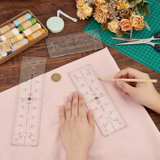 BENECREAT 3Pcs 3 Sizes Acrylic Quilting Template Ruler, Pocket Pattern Template - Image 3
