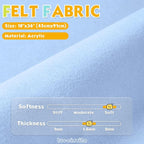 Soft Blue 18" X 36" Felt Fabric Sheet - Image 2