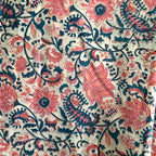 E-Tailor® Indian Ethnic 100% Cotton Voile Running Hand Block Print Natural - Image 2