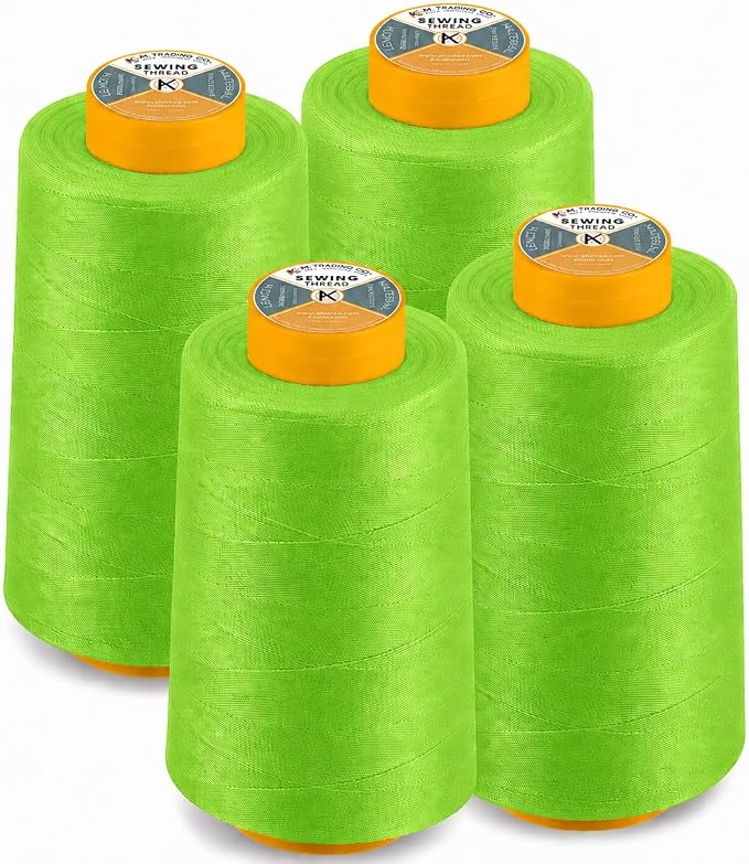AK TRADING CO. 4-Pack NEON Green All Purpose Sewing Thread Cones of High by Fabrics%7CEventDecor%7CCrafts%7CUpholsteryFoam
