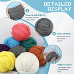 Wonvoc 8 OZ Core Wool for Needle Felting, Premium Merino Wool Roving, Soft - Image 4