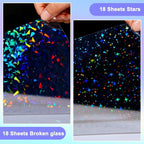 Clabby 36 Sheets Holographic Sticker Paper A4 Vinyl Holographic Laminate Sheets - Image 3