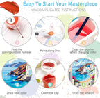 Mrnsiet Paint by Number for Adults Beginners, Easy Seaside Town Paint by - Image 7