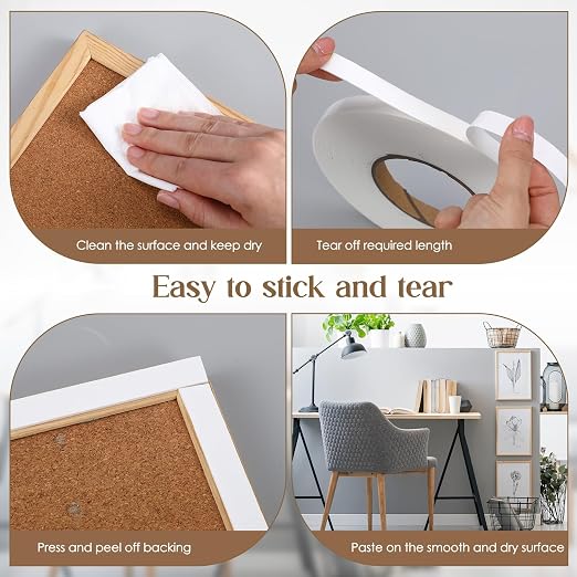 Tatuo 2 Rolls Double Sided Foam Tape PE Foam Tape Sponge Soft Mounting Adhesive - Image 6
