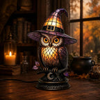 Resin Black Cat Witch Hat Table Lamp by Unknown
