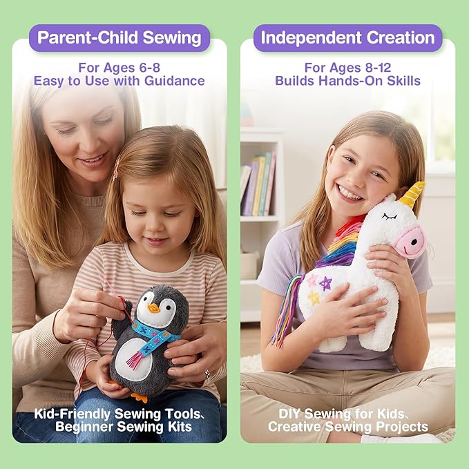 Avenir Sewing Kit for Kids Beginners My First Learn to Sew Craft, Plush Animal - Image 6