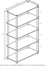 Furinno TURN-N-TUBE Storage Shelves, 5-Tier Book Shelf, Corner Shelf, Toolless - Image 3