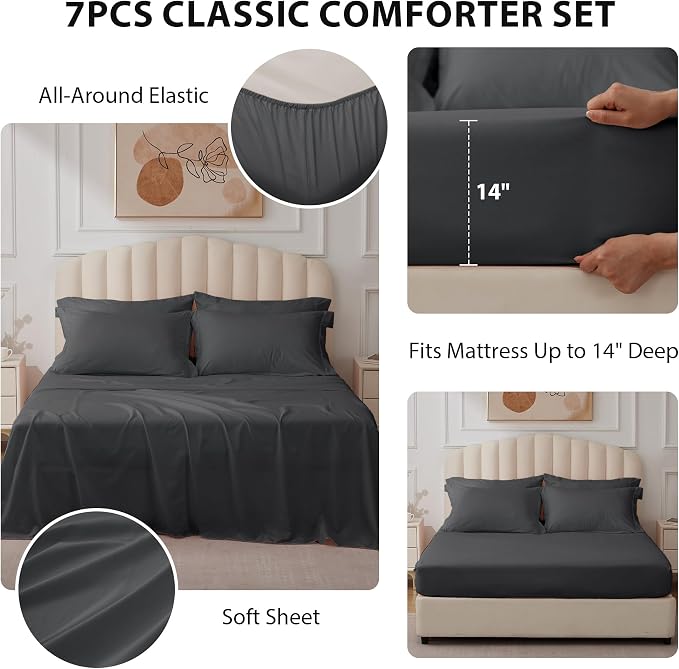 Full Comforter Set Dark Grey - Image 3