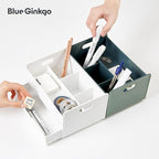 BLUE GINKGO Portable Desk Organizer – Compact 3 Compartment, Half-drawer - Image 6