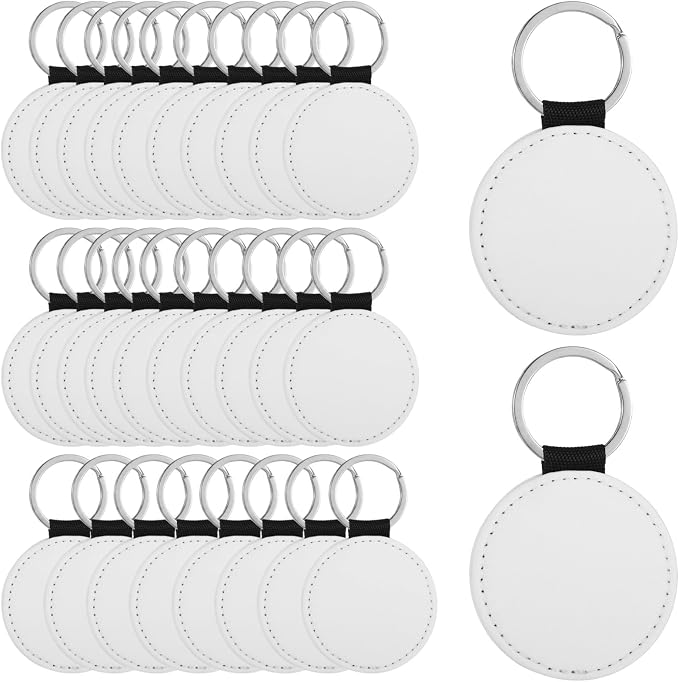 Homaisson Sublimation Keychain Blanks, Double-Sided PU Leather Keychains - Image 6
