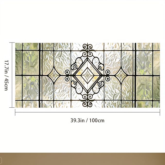 IVN Window Film Geometric Stained Glass Decorative Window Privacy Film | Window - Image 3