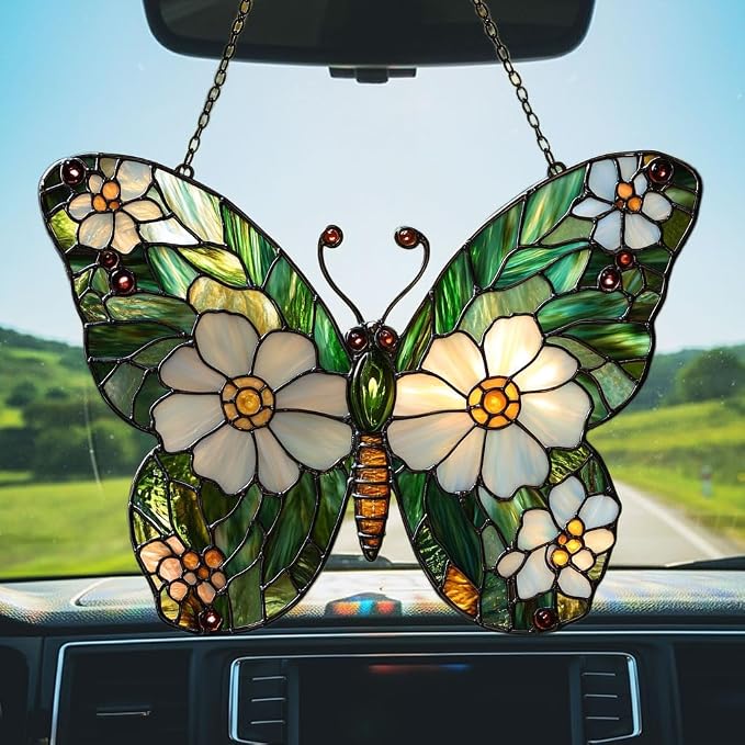 Daisy Fresh Butterfly Acrylic Suncatcher Stained Glass Effect Window Car - Image 5