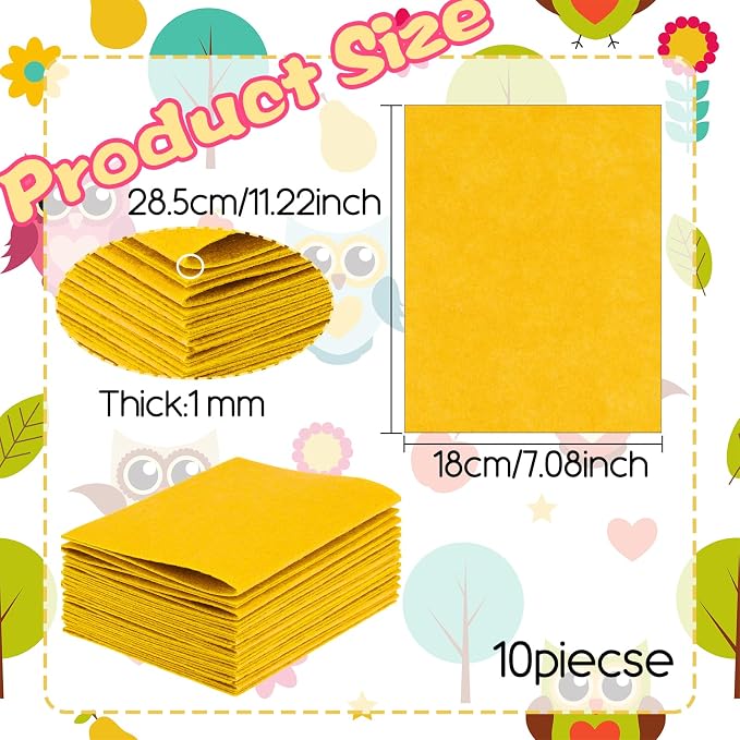 10Pcs Felt Sheets Fabric, 1mm | Polyester, - Image 2