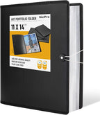Nicpro 11x14 Art Portfolio Folder, 30 Pockets Display 60 Pages Art Painting by Nicpro