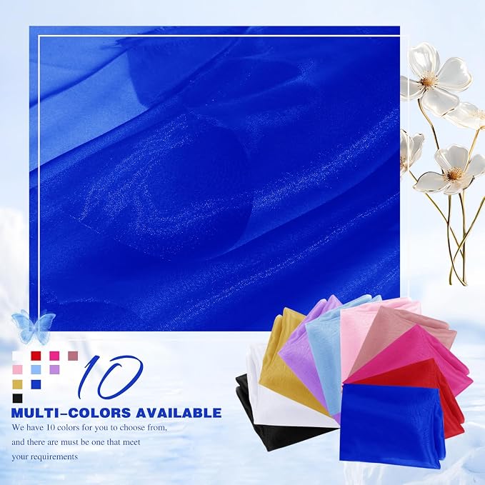 VACVELT Royal Blue Sheer Organza Fabric by The Yard 60" Wide | Semi-Transparent - Image 3
