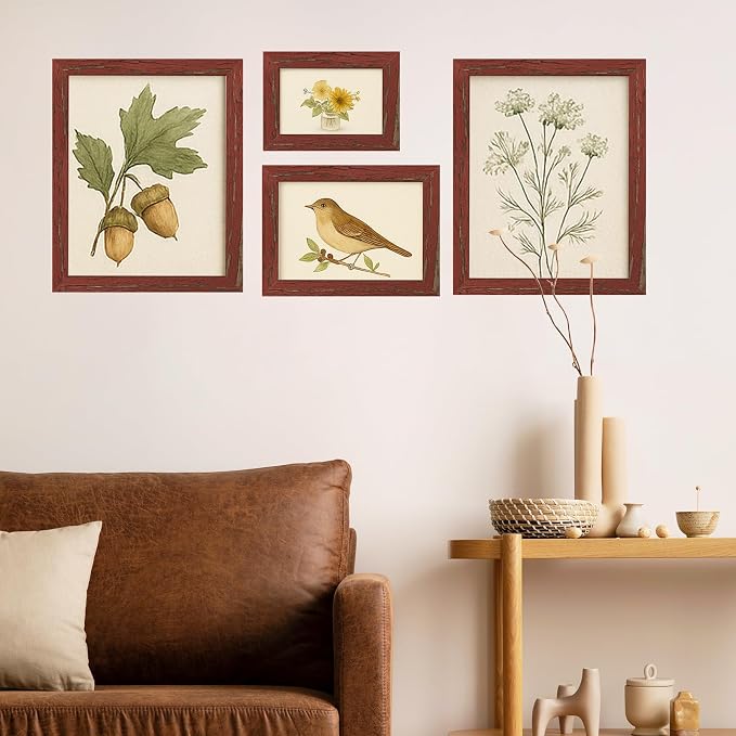 puthiac 8x10 Rustic Farmhouse Picture Frame, Barn Red, 1 Pack | Distressed MDF - Image 6