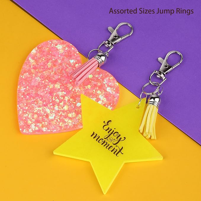 LEOBRO Jump Rings, Keychain Clip and Key Ring, Key Chain Rings, Lobster Claw - Image 3