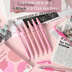 Fenmay 8 Pcs Gel Pens with Black & Pink Ink, 0.7mm Fine Point Smooth Writing - Image 2