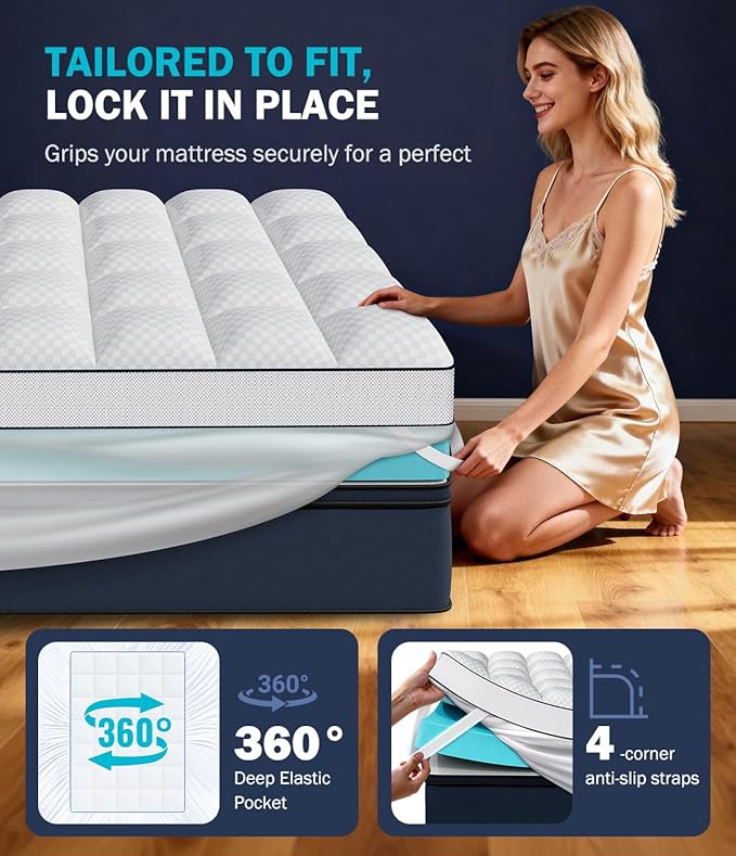 Dual Layer 4 Inch Memory Foam Mattress Topper Full Size, Medium Firm Mattress - Image 3