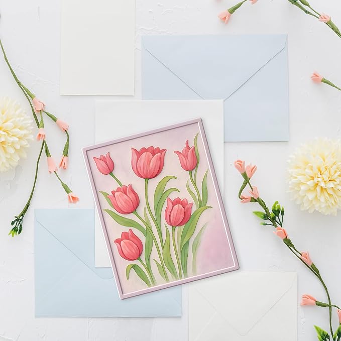 Elegaperma 3D Embossing Folders, Tulip Flower DIY Art Craft, Floral Embossing - Image 6