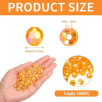 BONNY BOXX 1000pcs 6mm Acrylic Faceted Round Crystal Beads Transparent Orange - Image 2