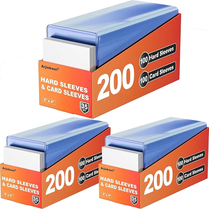 600 Card Sleeves Hard Plastic, Arjiekwei 3"X 4" Baseball Cards Protectors by Arjiekwei