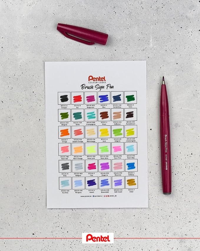 Pentel Fude Touch Sign Pen, Felt Pen Like Brush Stroke - Image 4