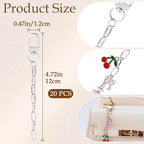 Hzopcw 20pcs Silver Keychain Making Kit, Key Ring Swivel Snap Hook Chains - Image 2