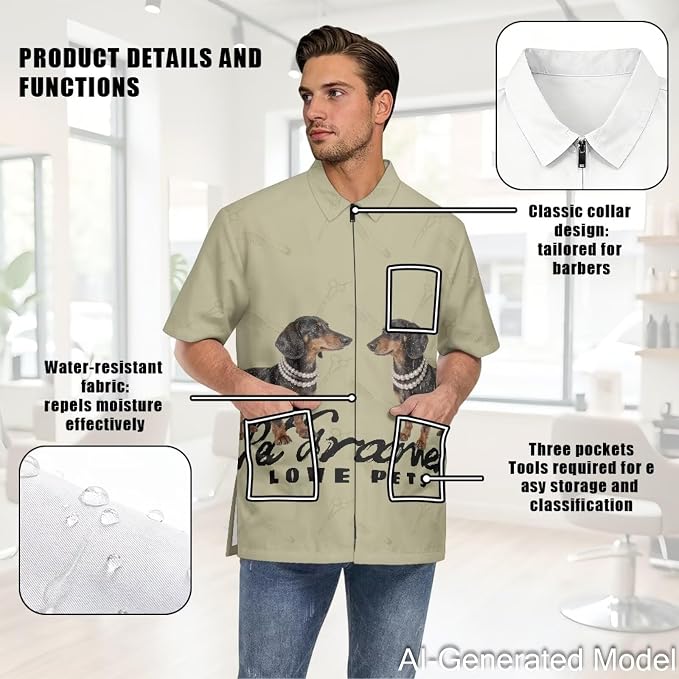 Professional Grooming Smock Unisex, Water Resistant Anti-Static | Hairdresser - Image 5
