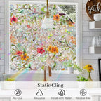 Window Privacy Film Stained Glass Window Film Static Cling Suncatcher UV - Image 5