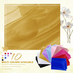 VACVELT Gold Sheer Organza Fabric by The Yard 60" Wide | Semi-Transparent - Image 3
