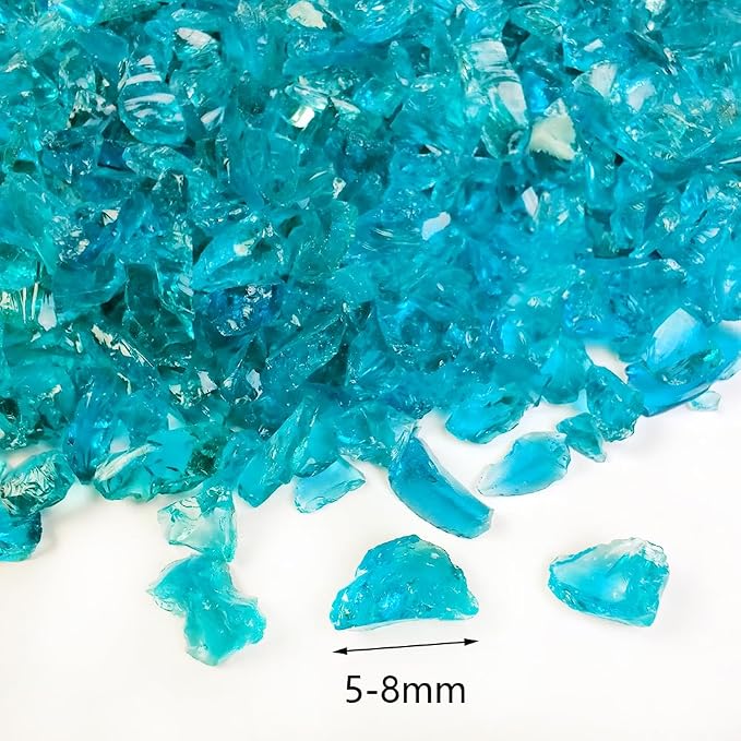 1.3 LB Teal Crushed Sand Broken Fire Glass Pieces - Image 5